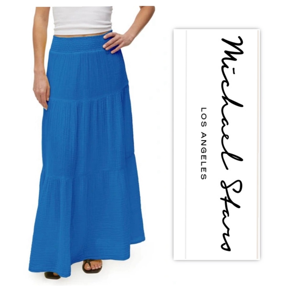 Michael Stars Pacific Blue Sandy Gauze Skirt